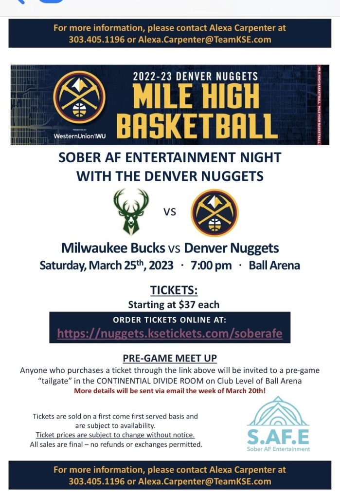 Milwaukee Bucks vs. Denver Nuggets flyer