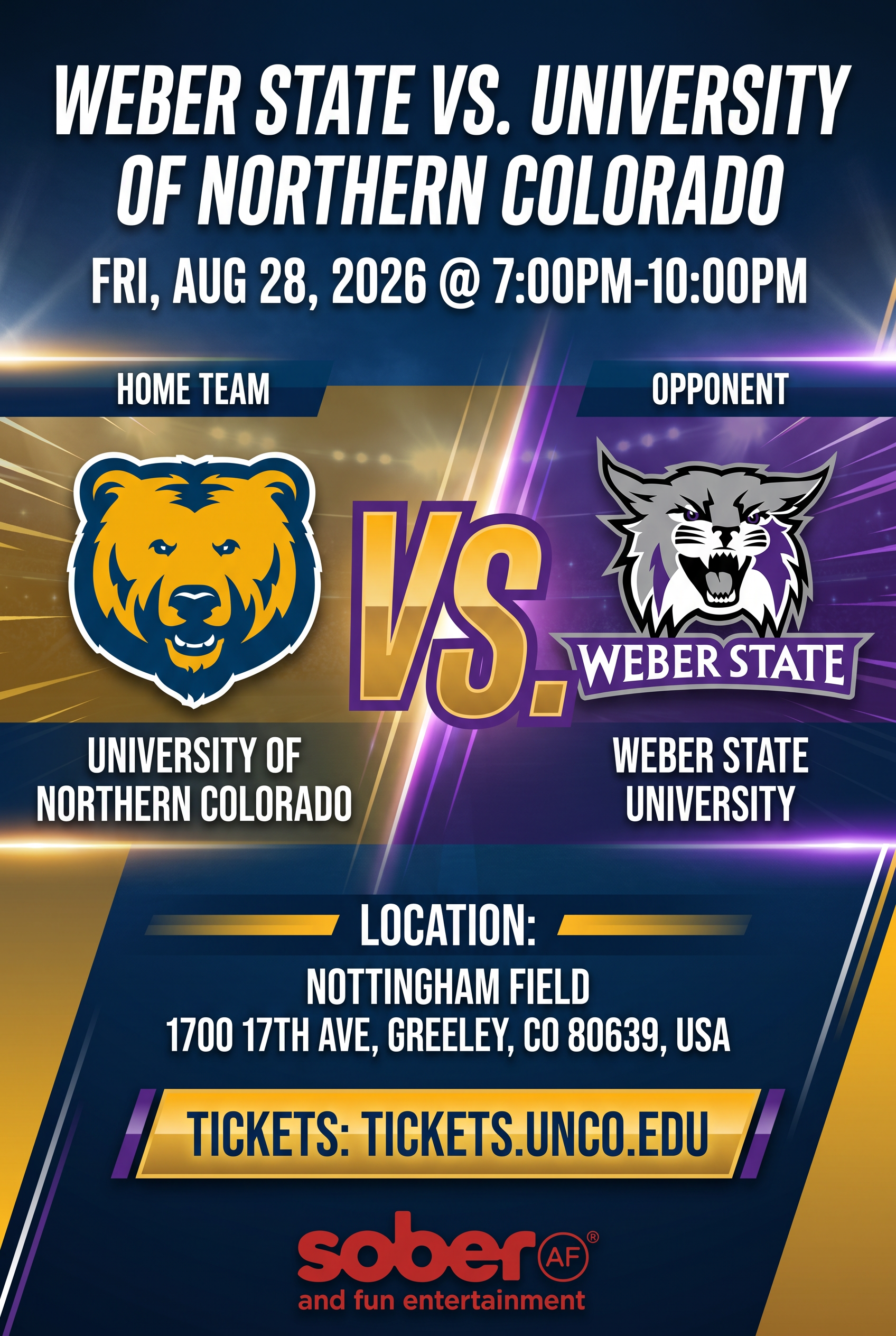 Weber State vs. University of Northern Colorado flyer