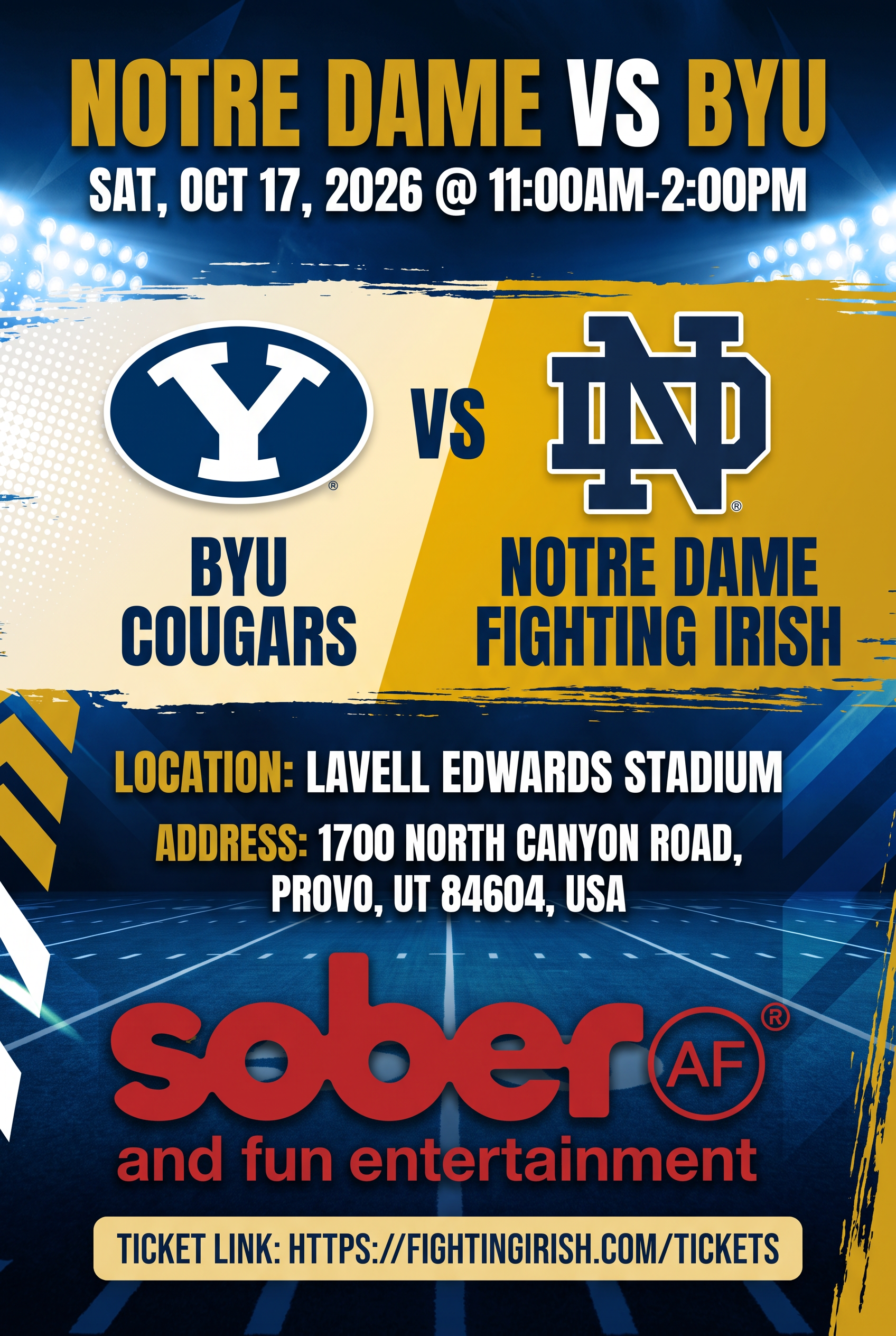 Notre Dame vs BYU flyer