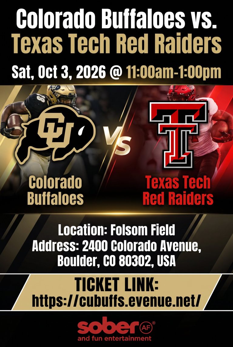 Colorado Buffaloes vs. Texas Tech Red Raiders flyer
