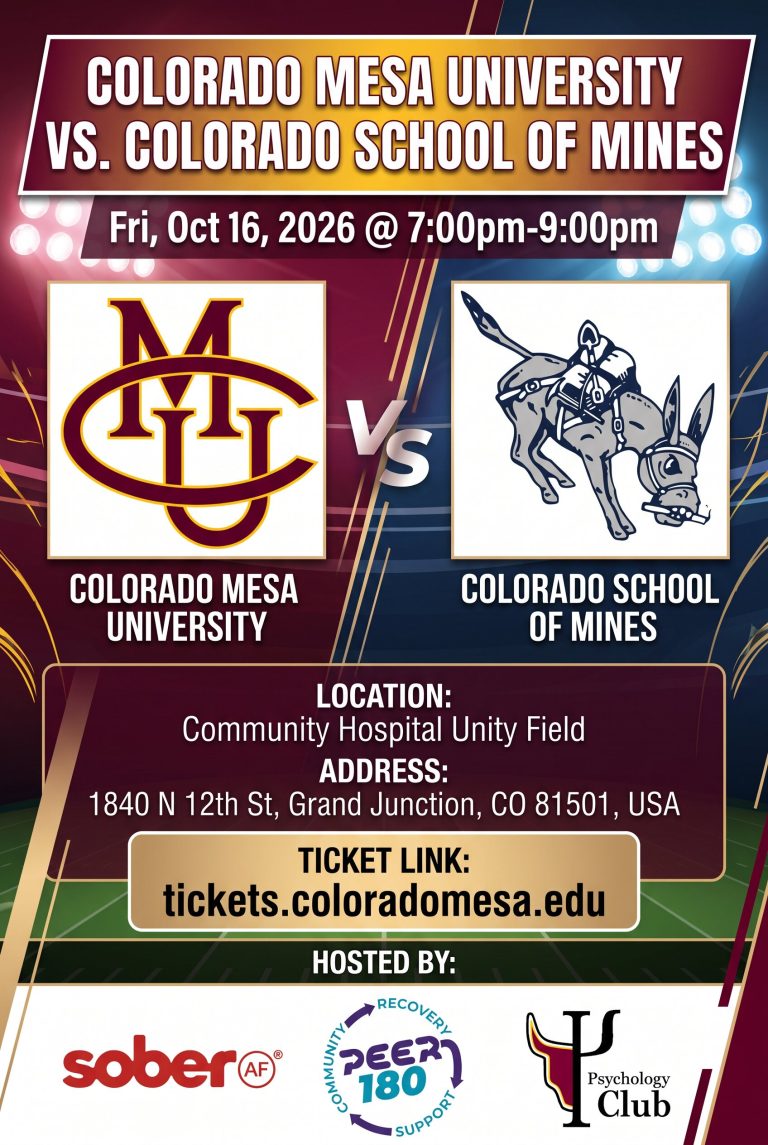 Colorado Mesa University vs. Colorado School of Mines flyer