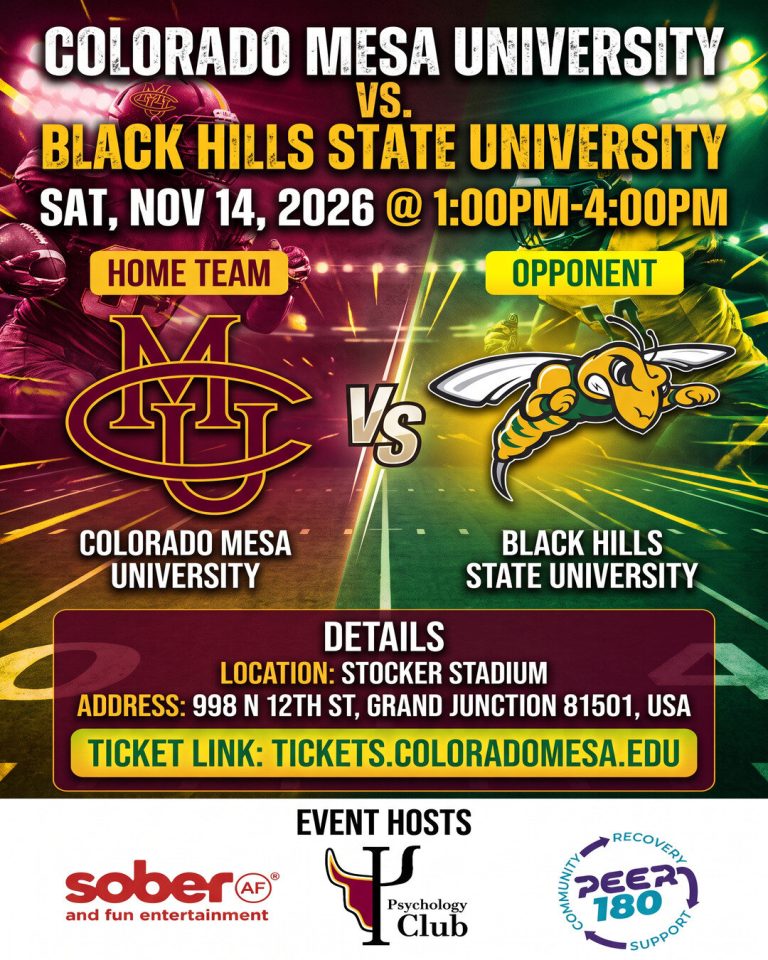 Colorado Mesa University vs. Black Hills State University flyer