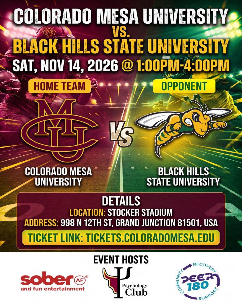 Colorado Mesa University vs. Black Hills State University flyer